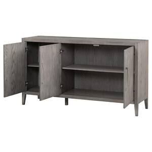 59.8 in. W x 17.7 in. D x 33.8 in. H Bathroom Gray Linen Cabinet