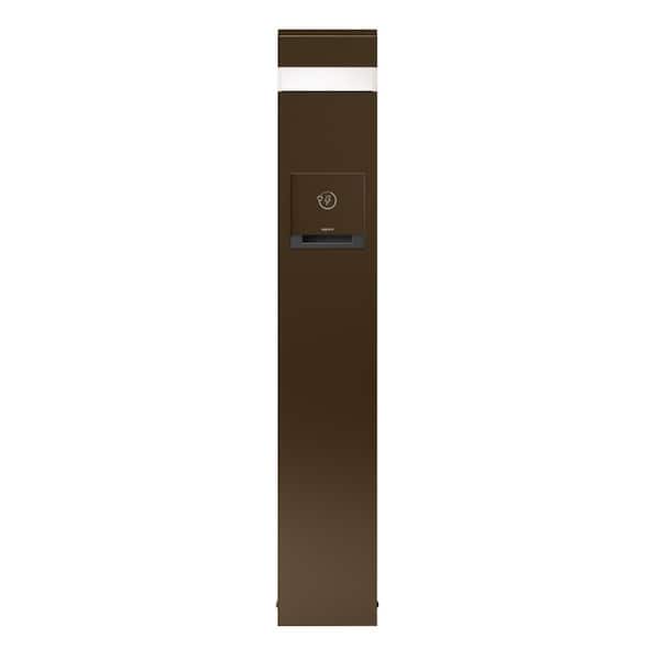 Wiremold 48 in. 2-Gang Bronze GFCI Receptacle and 4-Port USB Outlet Outdoor Charging Station with Area Light