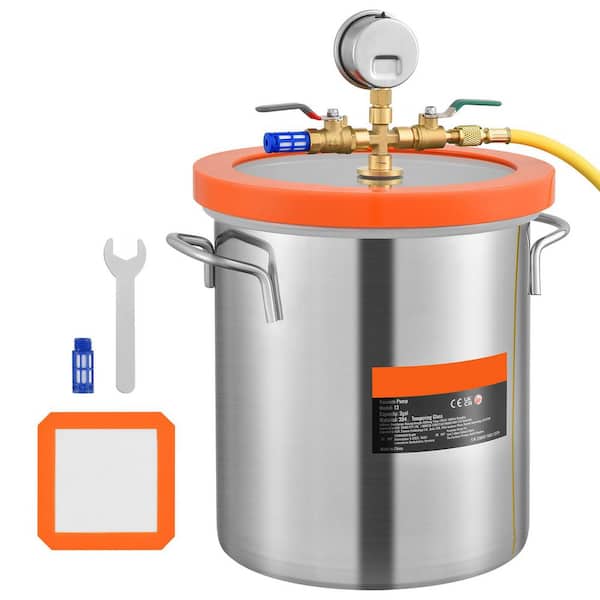 SKYSHALO 5 Gal. Vacuum Chamber, Upgraded Tempered Glass Lid Vacuum Degassing Chamber, 304 Stainless Steel Chamber