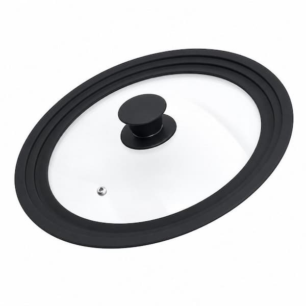 Universal Lid for Pots, Tempered Glass Covered with Heat Resistant Silicone Rim Fits 6", 7" and 8" Diameter Cookware