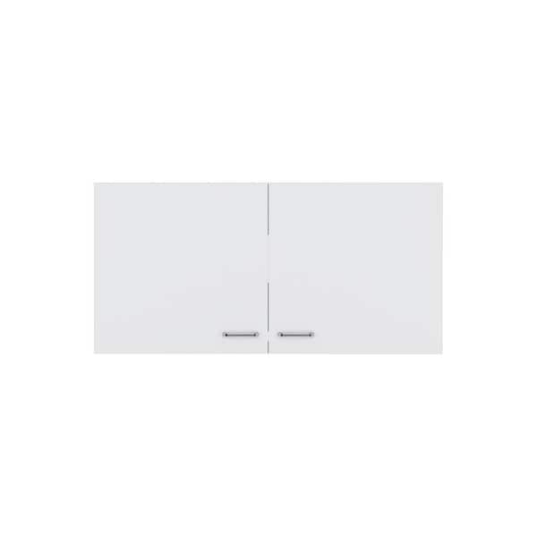 39.40 in. W x 19.30 in. D x 12.60 in. H Bathroom Storage Wall Cabinet in White with 2 Spacious Shelves