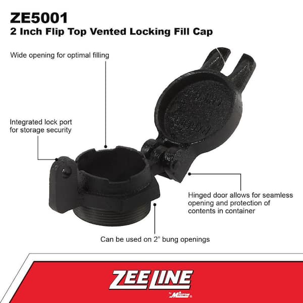 ZEELINE BY MILTON 2 in. Flip Top Vented Locking Fill Cap ZE5001