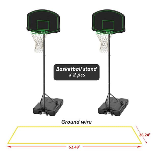 Miscool Any 60 in. - 78 in. Height Adjustable Basketball Hoop System Stand with 30 in. Backboard Fillable for Kids (Set of 2)