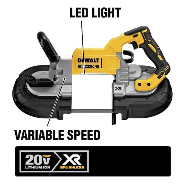 20-Volt MAX Lithium-Ion Cordless Brushless Deep Cut Band Saw (Tool-Only) with Bonus 1-1/2 in. Die Grinder (Tool-Only) 20-Volt MAX Lithium-Ion Cordless Brushless Deep Cut Band Saw (Tool-Only) with Bonus 1-1/2 in. Die Grinder (Tool-Only)