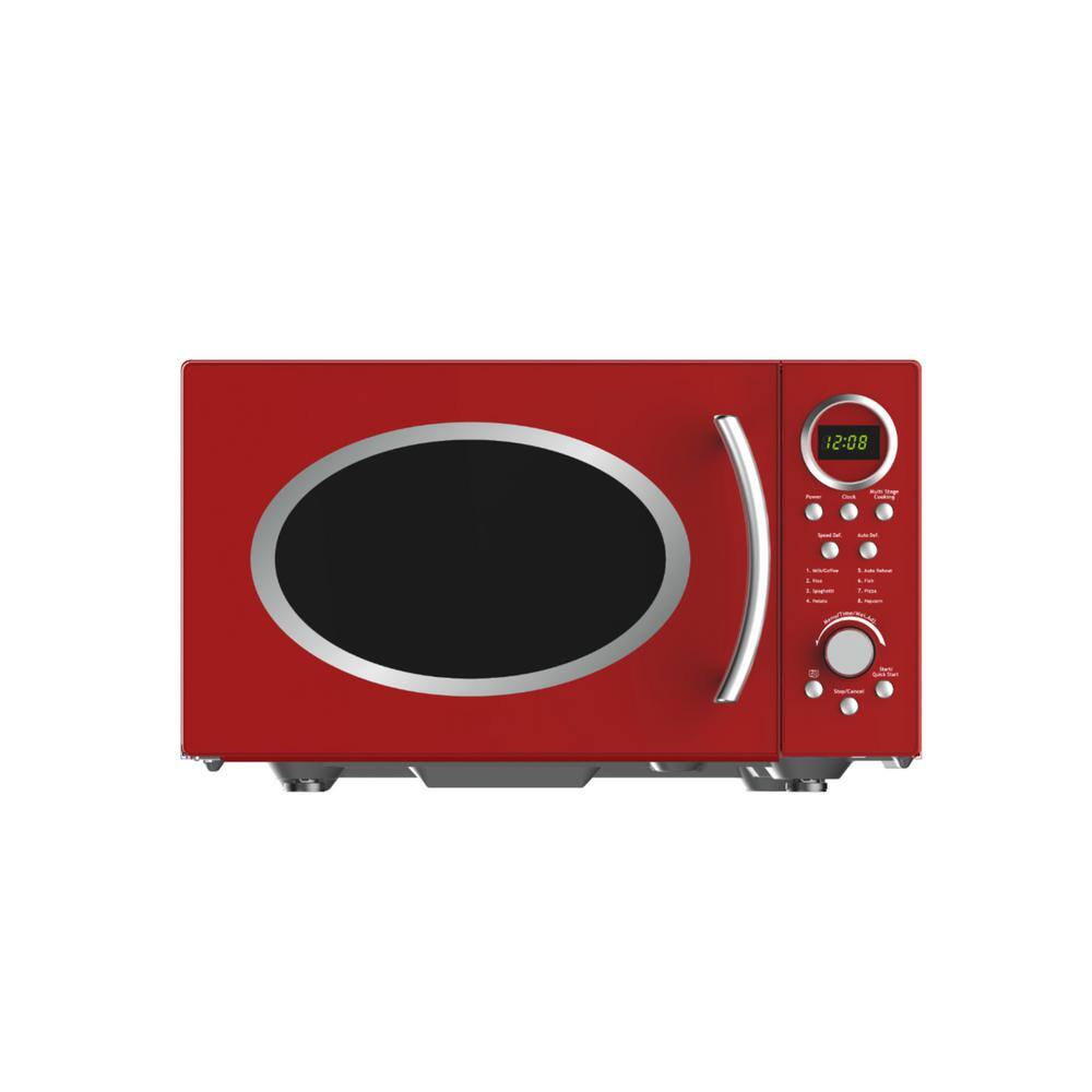 0.9 cu. ft. Small 900-Watt Countertop Microwave in Red