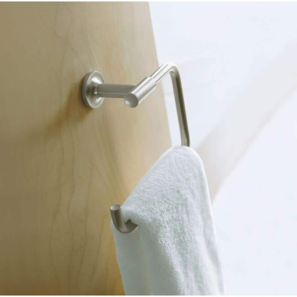 Elegant Purist Vibrant Polished Nickel Wall-Mounted Towel Ring