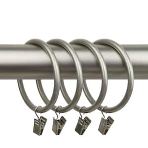 Satin Nickel Metal Curtain Rings with Clips (Set of 10)