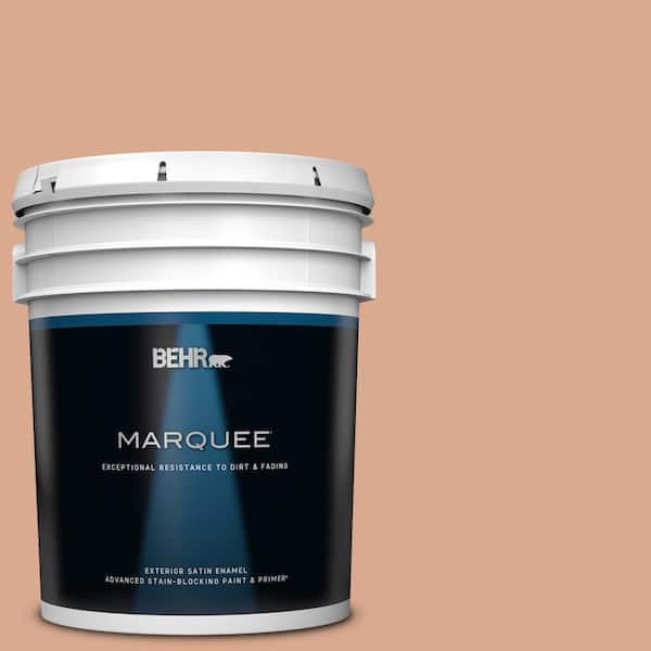 BEHR MARQUEE 5 gal. #QE-02 Salmon Sand Satin Enamel Exterior Paint & Primer