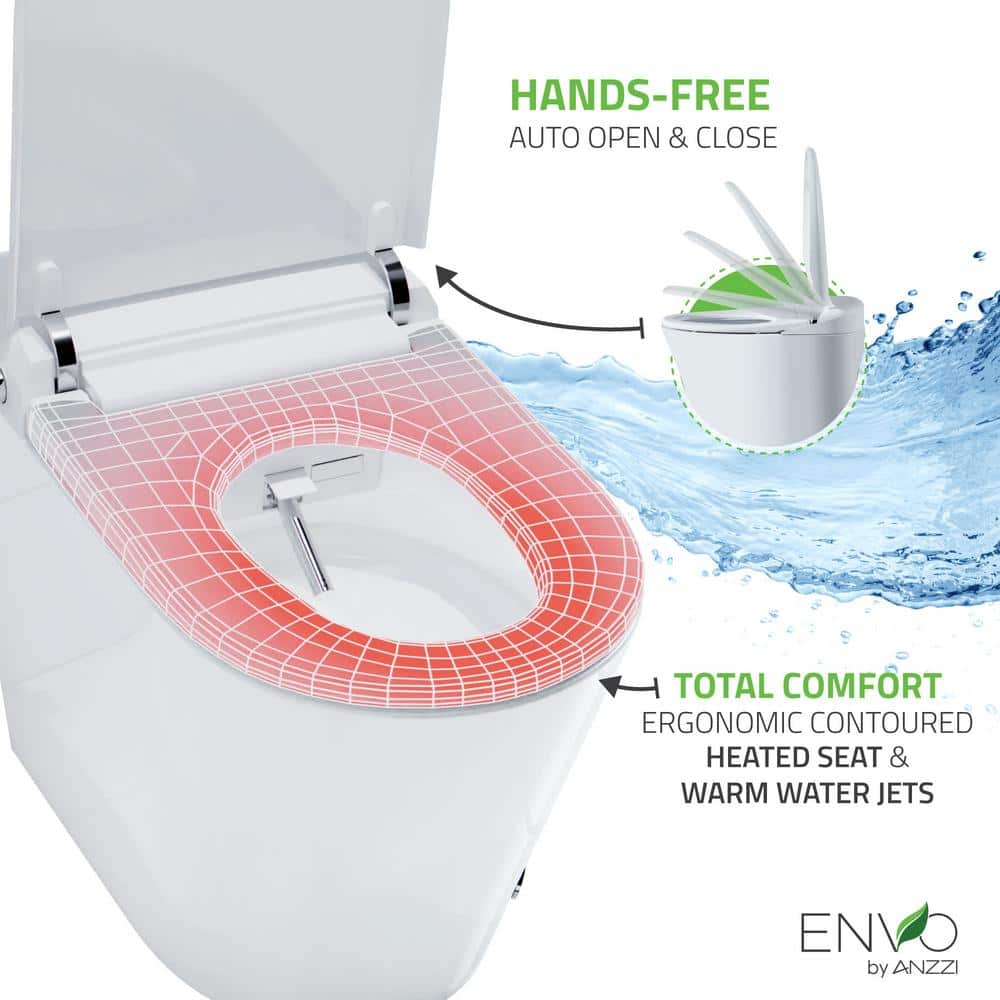 White Elongated High Efficiency Smart Toilet Bidet