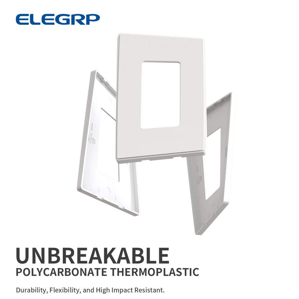 White 1-Gang Screwless Plastic Wall Plate Set