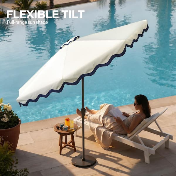 full tilt patio umbrella Outsunny Brown Double-sided 9.5' Outdoor Market Umbrella with & Crank Easily adjust the shade angle by turning the crank Stepless Tilt Cantilever Patio Umbrella
