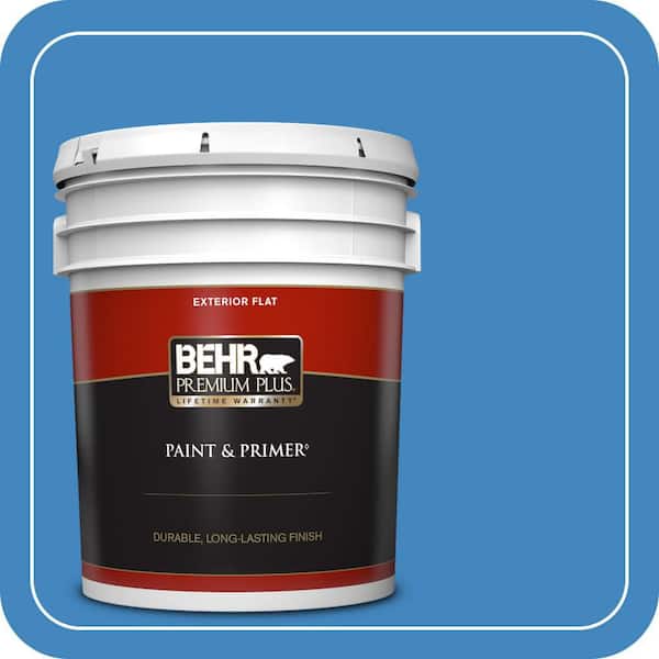 BEHR PREMIUM PLUS 5 gal. #560B-6 Warm Spring Flat Exterior Paint & Primer