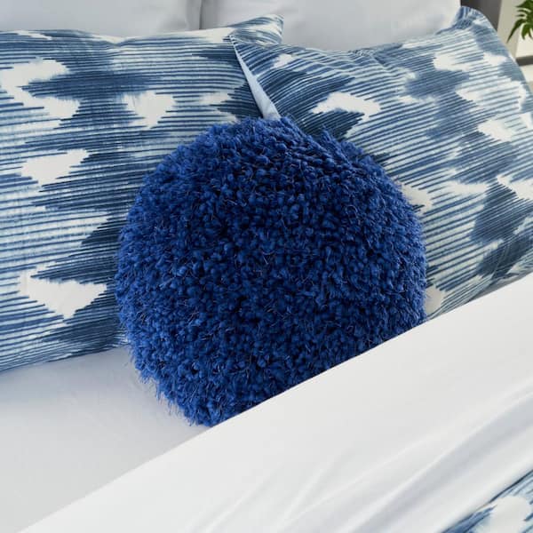 Blue clearance shag pillow