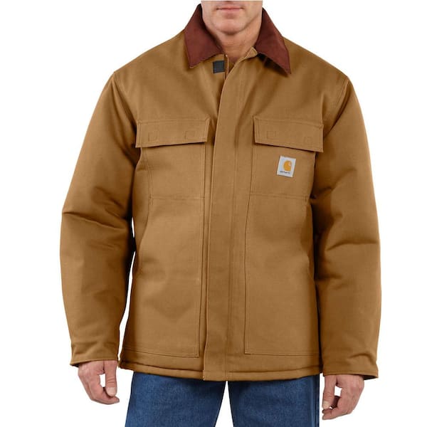 Carhartt Men's Large Brown Cotton Arctic Quilt Lined Duck Traditional ...