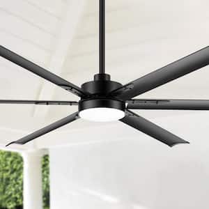 Aubrey 6 ft. Indoor 120-Volt Black-Aluminum-Blade Black Industrial Ceiling Fan with Integrated LED and Remote Control