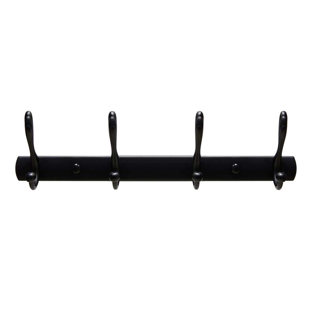Oil Rubbed Bronze Wall Mounted 4-Hook Rack