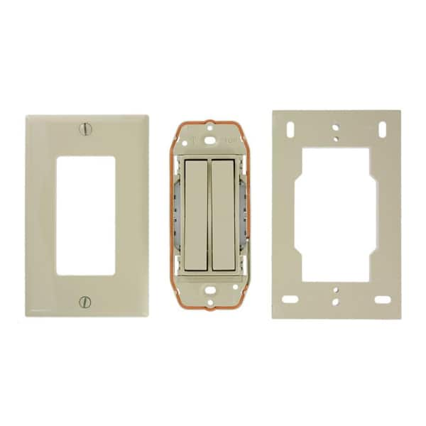 Leviton LevNet Decora Wireless Self-Powered Single Pole Dual Rocker Remote Switch - Ivory-DISCONTINUED