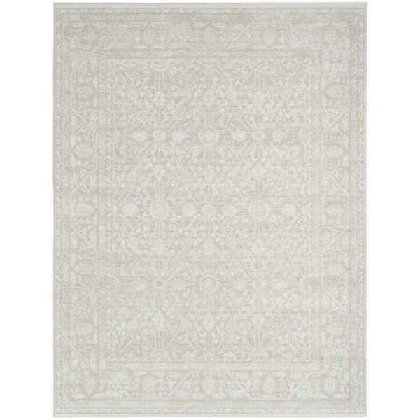 Dekor 5 ft. x 7 ft. Ivory Beige Diamond Traditional Area Rug