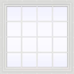 47.5 in. x 47.5 in. V-2500 Series White Vinyl Fixed Picture Window with Colonial Grids/Grilles