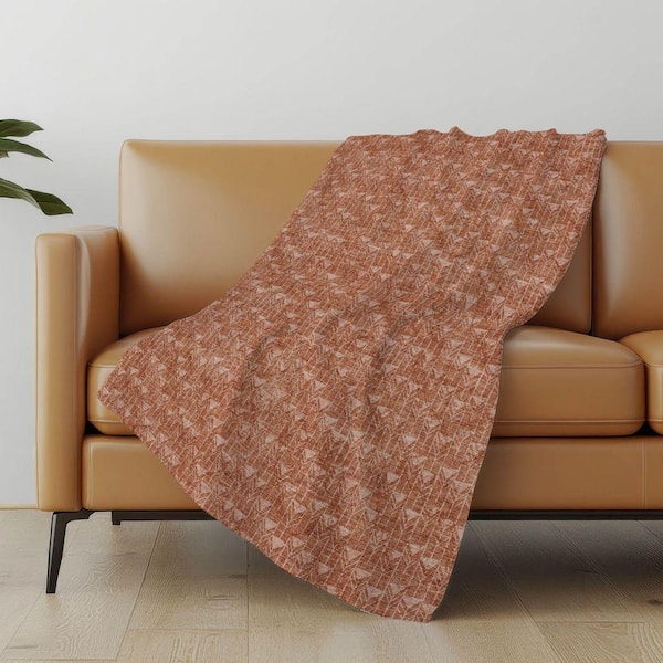Premium Machine Washable ASB514 Terracotta 50 in. x 70 in. Sherpa Throw Blanket