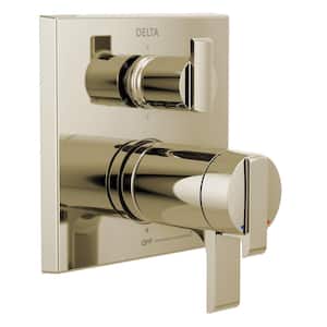 Ara 2-Handle Wall-Mount Valve Trim Kit with 6-Setting Integrated Diverter in Polished Nickel (Valve not Included)