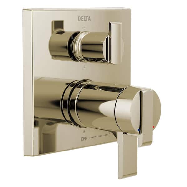 Delta Ara 2-Handle Wall-Mount Valve Trim Kit with 6-Setting Integrated Diverter in Polished Nickel (Valve not Included)