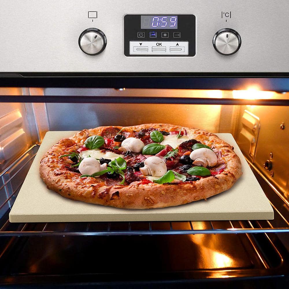 16x14-Inch Beige Cordierite Pizza Grilling Baking Stone