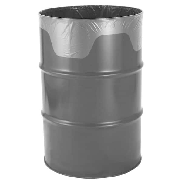 55 Gal. Clear Heavy-Duty Trash Bags Flap Tie Drum Liner (40-Count)