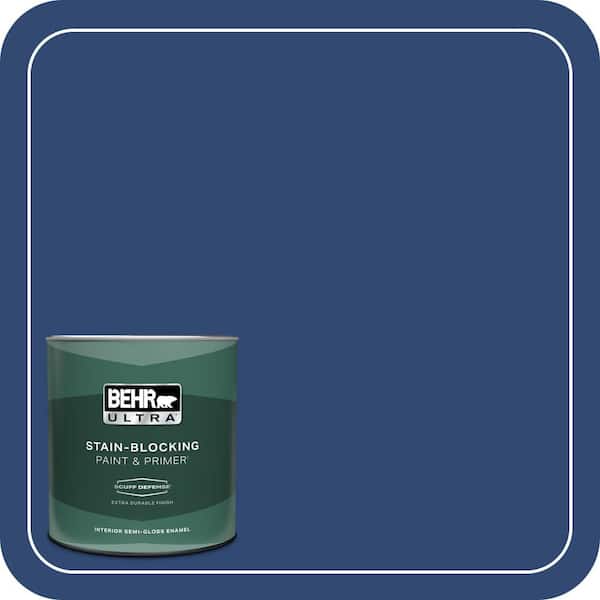 BEHR ULTRA 1 qt. #S-H-580 Navy Blue Extra Durable Semi-Gloss Enamel Interior Paint & Primer