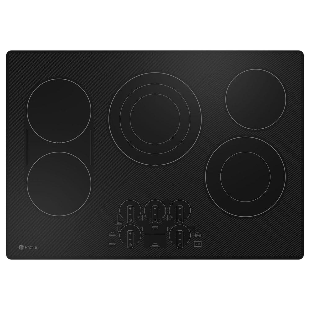 Profile 30 in. Smart Radiant Electric Cooktop in Black with 5 Elements