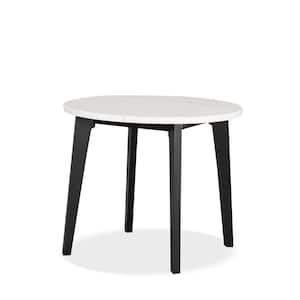 Mendy Modern White Round Marble Top 45 in. 4 Leg Counter Height Dining Table Seats-4