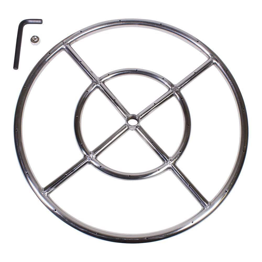 Celestial Fire Glass 18 in. Round Fire Stainless Steel Pit Burner Ring
