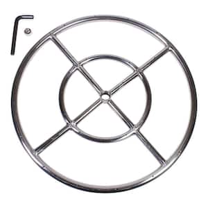 18 in. Round Fire Stainless Steel Pit Burner Ring, Double Ring
