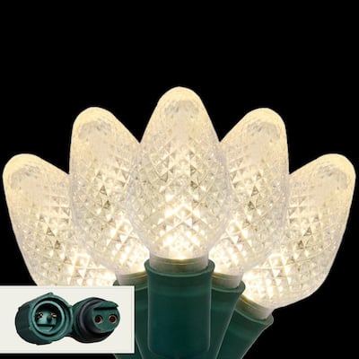 24 ft. 25-Light LED Warm White Commercial C7 String Lights with Watertight Coaxial Connectors