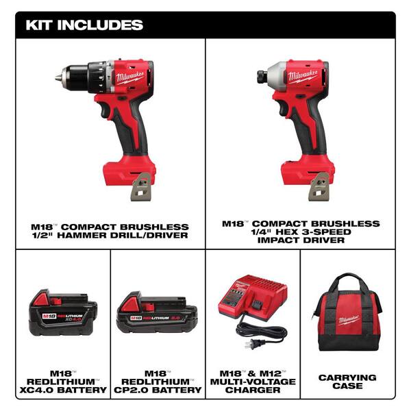Milwaukee M18 18-Volt Lithium-Ion Brushless Cordless Compact 