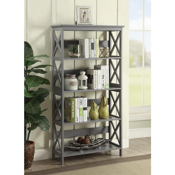 SAINT BIRCH Houston 71 in. Rustic Brown 5-Shelf Standard Bookcase  SBAS3102BKRB - The Home Depot