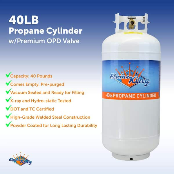 Flame King 40 lbs. Empty Propane Cylinder with Overfill Protection 