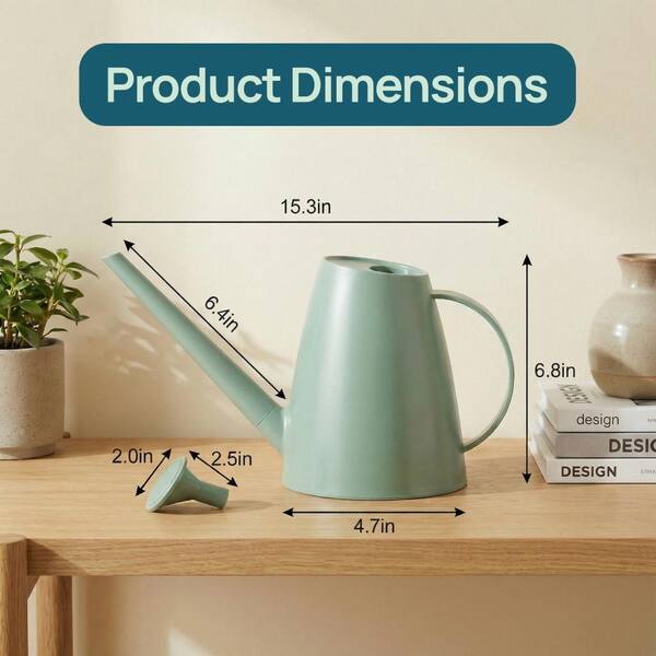 1.8 Liter Plastic Watering Can with Detachable Spout and Sprinkler