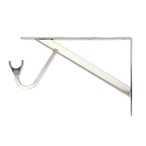 8 in. x 12.4 in. x 1.05 in. Brushed Nickel Heavy Duty Shelf and Rod Bracket