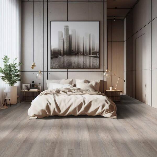 TrafficMaster Take Home Sample - Teak Trails Oak Waterproof Click