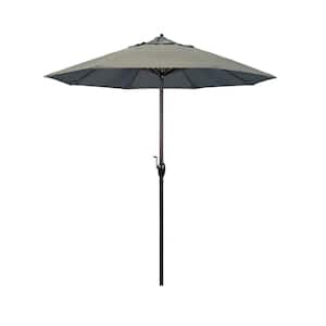 7.5 ft. Bronze Aluminum Market Auto-Tilt Crank Lift Patio Umbrella in Spectrum Dove Sunbrella