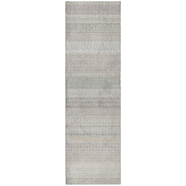 Dream Shag Premium Machine Washable Abstract ADS576 Ivory 2 ft. x 7 ft. Runner Rug