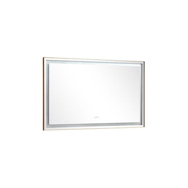 Unbranded 60 in. W x 36 in. H Rectangular Framed LED Lighted Wall Mounted Bathroom Vanity Mirror with High Lumen and Anti-Fog