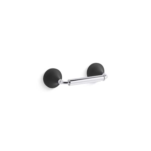 KOHLER Tone Pivoting Toilet Paper Holder in Polished Chrome with Matte Black