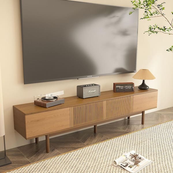 TV Stand Fits TVs up to 60 to 90 in. Brown TV Stand Fits TVs up to 60 to 90 in