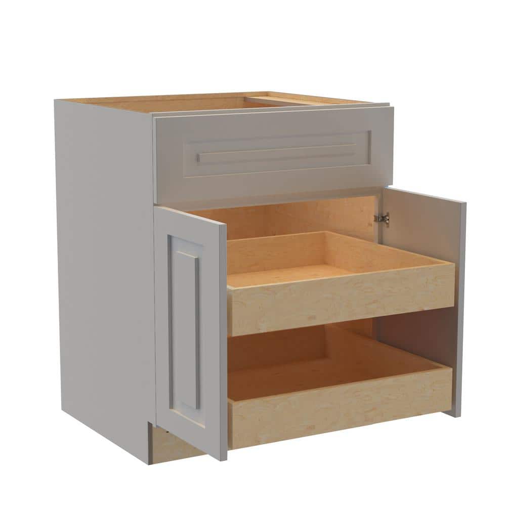Grayson 27 in. W x 24 in. D x 34.5 in. H Assembled Plywood Base Kitchen Cabinet in Pearl Gray with 2ROT Soft Close price history on PriceWatchPro