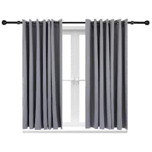 2 Indoor/Outdoor Blackout Curtain Panels with Grommet Top - 100 x 84 in (2.54 x 2.13 m) - Gray