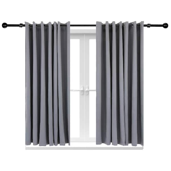 Sunnydaze Decor 2 Indoor/Outdoor Blackout Curtain Panels with Grommet Top - 100 x 84 in (2.54 x 2.13 m) - Gray