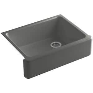 Whitehaven Farmhouse Apron-Front Cast Iron 30 in. Single Basin Kitchen Sink in Thunder Grey