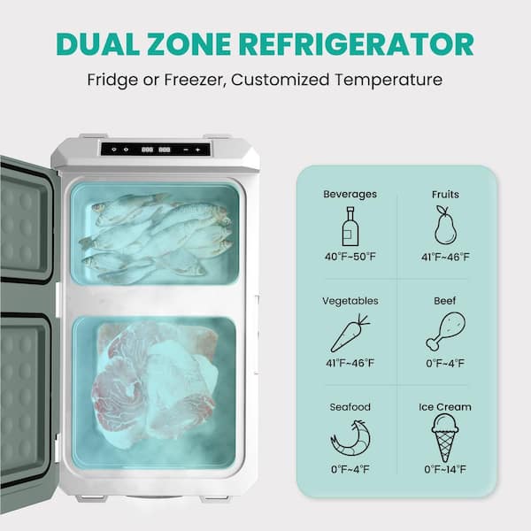 42 Qt. Portable Refrigerator Car Fridge 12-Volt Fridge -4~68°F Portable Freezer Electric Cooler For Camping Outdoor RV